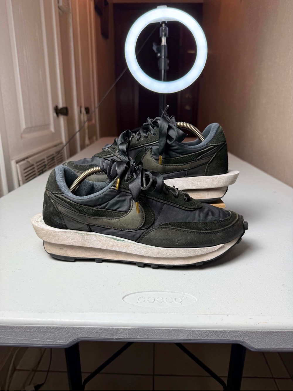 Nike LD Waffle Sacai Black Nylon Athletic Shoes Mens Sz 10.5